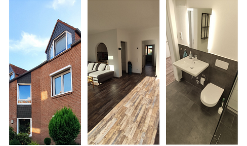 Top-modernized 2-room apartment with a balcony and underground parking space, located near the border of Hamburg.