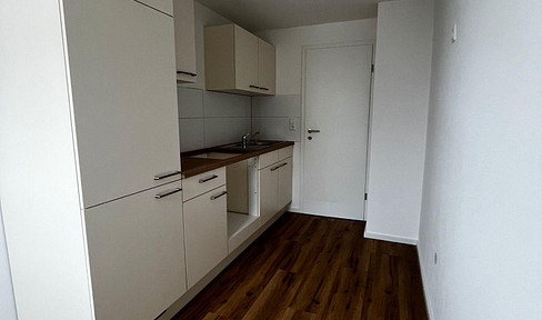 Modernly renovated 2-room apartment with fitted kitchen.
