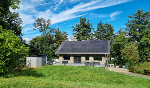 Country house with an additional single-family home and a large garage, located in a secluded area within the forest.