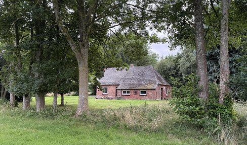 Country house in a dreamlike location, nestled by the forest.