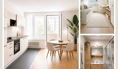 Brand new apartment - peaceful courtyard setting, only 350m from the U3 subway station: modern 3-room apartment with an extra-large rain shower and a balcony.
