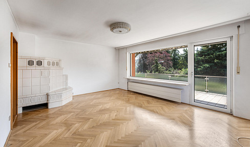 Stilvolle 3-Zimmer-Wohnung mit Fischgrätparkett, XL-Balkon & Kachelofen +++ provisionsfrei +++