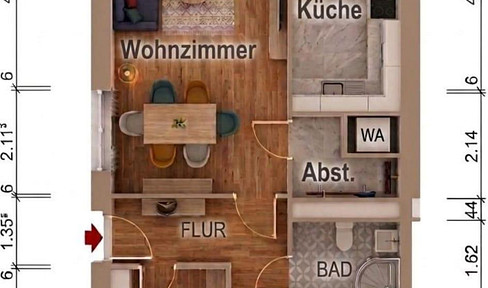 3-room apartment, first occupancy after renovation.