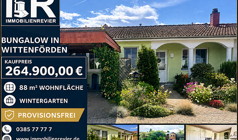 Detached bungalow with a conservatory and well-maintained garden, available without any furniture, in Wittenförden.