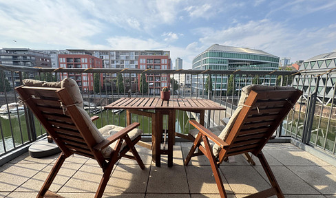 Wohnan auf dem Wasser - Exklusive 2-Zimmer Wohnung mit unverbaubaren Blick auf den Main