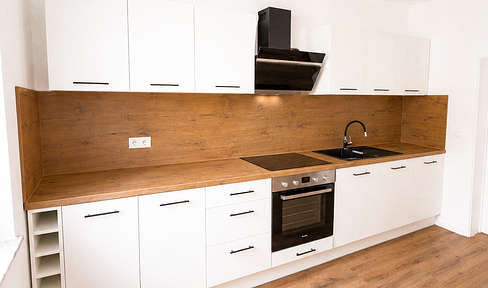 Completely renovated 4-room apartment with a modern fitted kitchen, located in a central area.