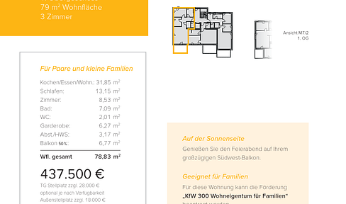 Neubau WHG 2.6 - M7/2 - 1.Obergeschoss - 79m²