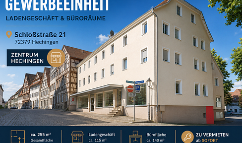 Gewerbeflächen in zentraler Lage von Hechingen – flexibel einzeln oder gemeinsam anmietbar