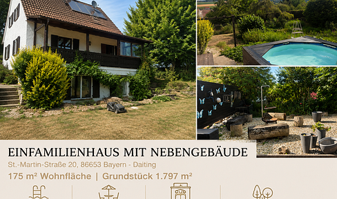 Einfamilienhaus mit Nebengebäude & großem Garten für Naturfreunde