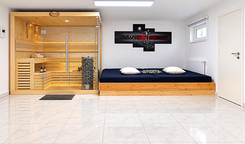 Wellnessbereich inklusive: Wohnen auf hohem Niveau mit viel Licht und spürbarem Wohnluxus