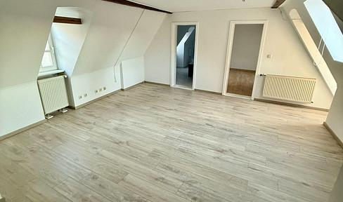 Attractive attic apartment with a large rooftop terrace available for long-term rental.