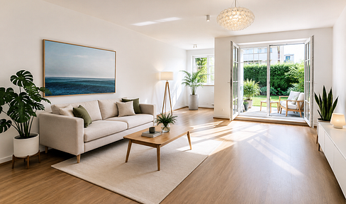 3-room garden apartment with a south-facing terrace | 102 m² | Energy efficiency rating A | Underground parking | No commission fees.