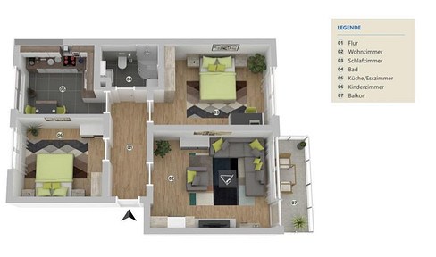 +++Lichtdurchflutete 3 Zi.-Wohnung+++Balkon u. Stellplatz+++ In Sel.-Frhsn.+++