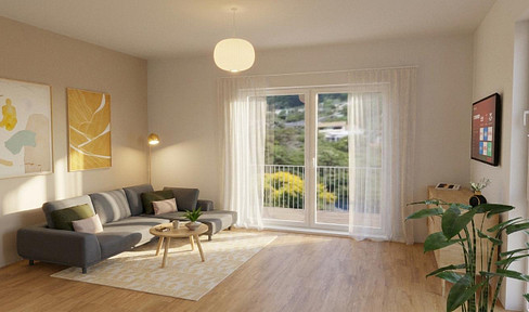 Frisch renovierte 2,5-ZKB-Wohnung mit Balkon, Speisekammer, Terrasse und Gartenanteil
