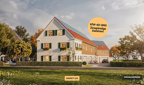Einheit 5 – Reiheneckhaus in Landhausoptik mit Garten & Doppelgarage | KfW-40-QNG, Baubeginn erfolgt