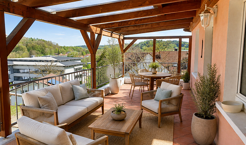 Modern 3.5-4 room apartment with a panoramic terrace in Stockach.