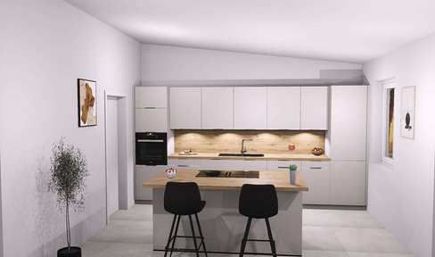 For rent: Newly built 5-room apartment with a balcony and a modern kitchen.