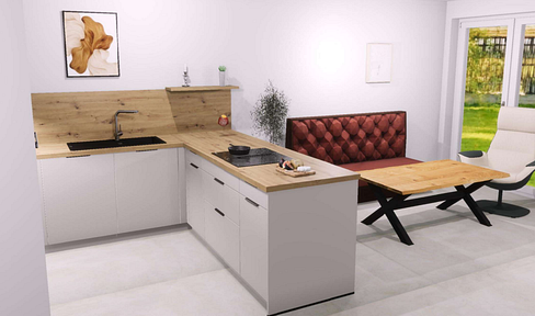 Vermiete 2-Zimmer Neubau Wohnung mit Garten und moderner Küche