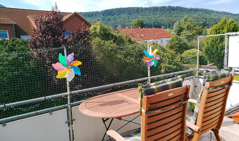 Well-maintained, 3-room apartment in Springe, with no agency fees, offering a beautiful view of the Deister mountain range.