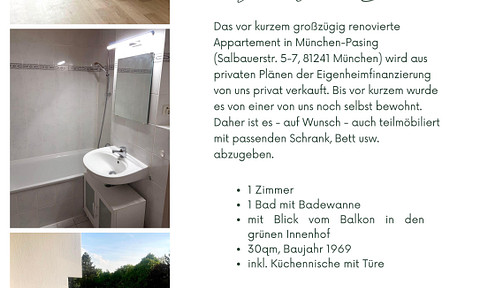 Appartement mit Balkon nahe Pasinger Stadtpark