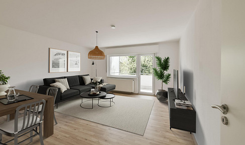No real estate agent involved & available immediately: Renovated 3-room apartment, KA-Mühlburg.