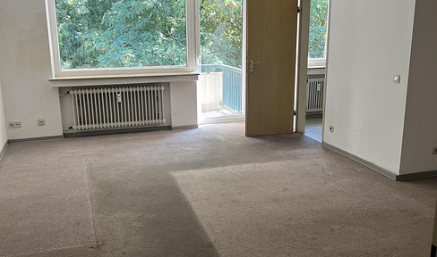 Approximately 43 square meters of apartment space.