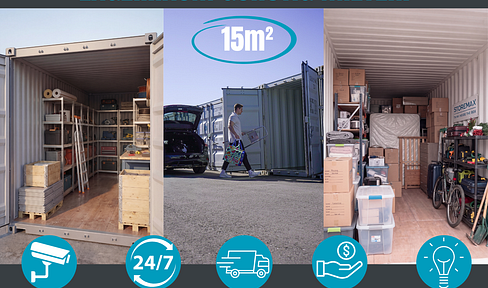 Storage space in Augsburg, starting from €89 per month – 15m² containers, secure, and immediately available.