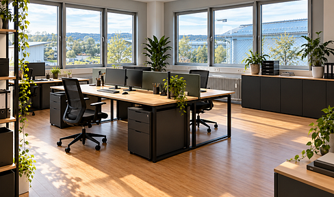 „105 m² helle Bürofläche mit Bergblick | Aufzug, Küche & provisionsfrei“