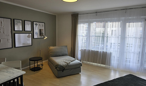 Voll möbliertes, großzügiges 1-Zimmer-Apartment mit Balkon in Fürth-Südstadt