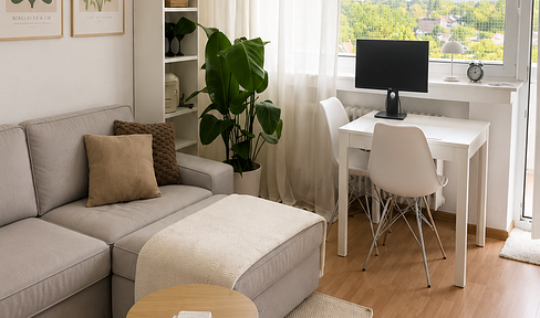 Stylish 1-bedroom apartment with a balcony and panoramic views in Hannover-Oberricklingen.
