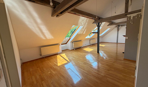 Open-plan living in the spa park – a bright, spacious 2.5-room attic apartment with a loft-like feel.