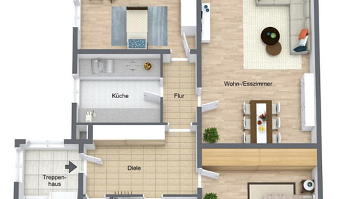 Renovated 3-room apartment with balcony in Schifferstadt.