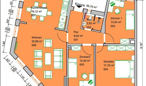 4-room apartment, suitable for shared living, Art Nouveau style, renovated, equipped kitchen, available for a limited time until April 30, 2027, ideal for students.