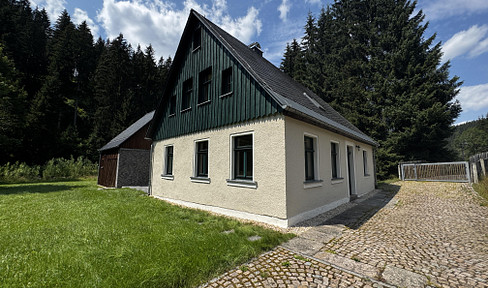 Historic forest ranger's house on the ridge in the Ore Mountains.