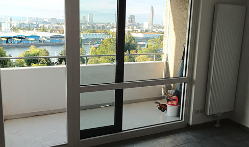 Toller Balkonblick über den Main und Frankfurt  Komplettsanierung