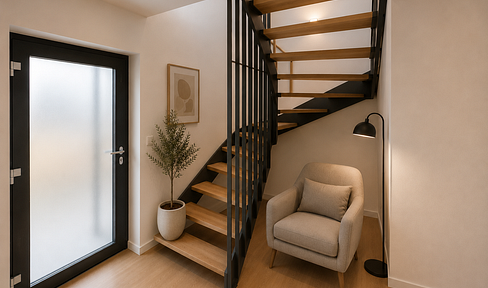 First occupancy after complete renovation | KfW55 energy efficiency standard | 62 square meters | Upper floor/Attic | 2 minutes from the train station | Ready for occupancy: October 2026.