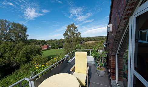Furnished 2-room apartment with a charging station for electric vehicles, offering views of the Neander Valley, to be sold through an auction process.