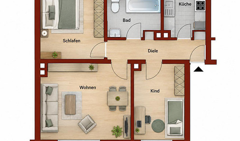3-Zimmer-Wohnung mit Loggia in ruhiger Lage von Ludwigshafen