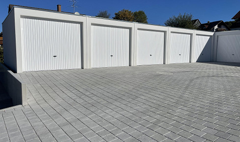 Garages and parking spaces for rent.