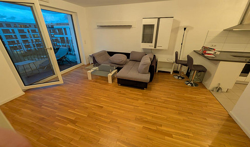 Living on the Spree River: Furnished 2-room apartment (built in 2015) available from October 1st, including fitted kitchen, cellar, and all utilities included.