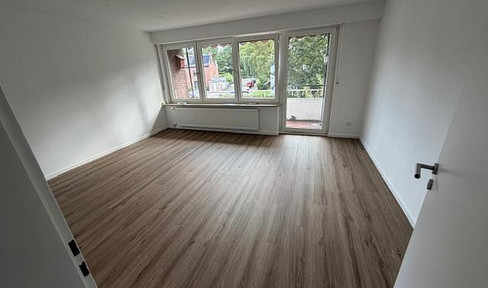78 square meters, a beautiful and bright 3-room apartment with a balcony on the 1st floor, located near the Ems river.