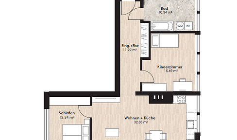 Platz zum Wohlfühlen: großzügige 3-Zimmer-Wohnung mit durchdachtem Grundriss