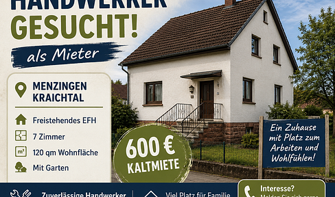 Handwerker gesucht – Wohnen gegen Renovierung! EFH mit Garten Menzingen