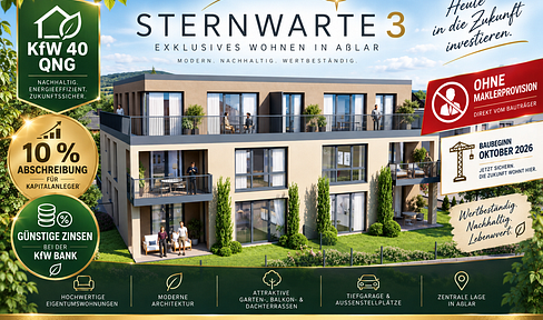 3-Zimmer-Neubauwohnung mit Balkon