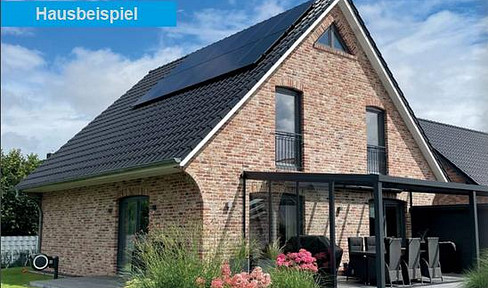 New single-family house in Hechthausen with a photovoltaic system.