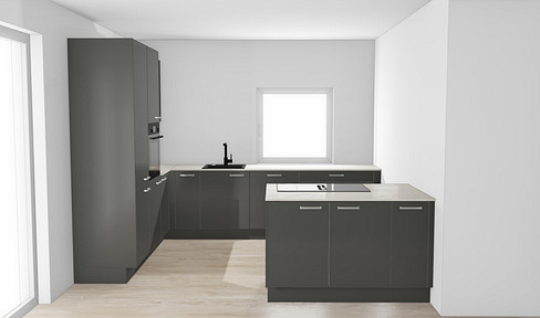 Erstbezug: 2× 3-Zimmer-Wohnung mit Kochinsel – wahlweise mit 100 m² Garten oder Südbalkon