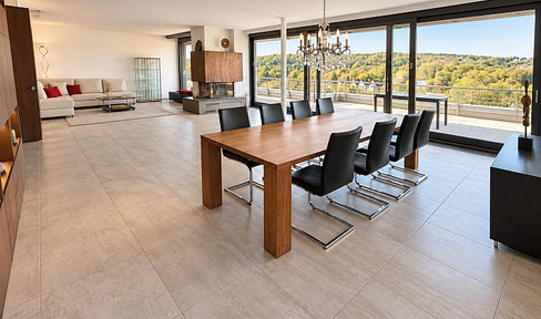 Haus im Haus: Provisionsfrei, 293 m²  Penthouse auf 3 Ebenen, 148 m² Außenfläche, Loft, Fernblick