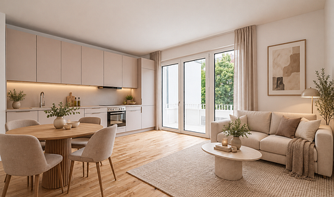 Helle 3-Zimmer-Wohnung mit Balkon und Einbauküche