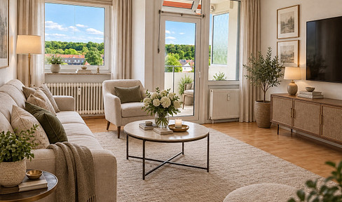 Bright 2-room apartment with a balcony and unobstructed panoramic views in Egestorf, Barsinghausen.