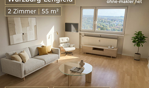 Helle 2-Zimmer-Wohnung mit Südbalkon und Weitblick in Würzburg-Lengfeld